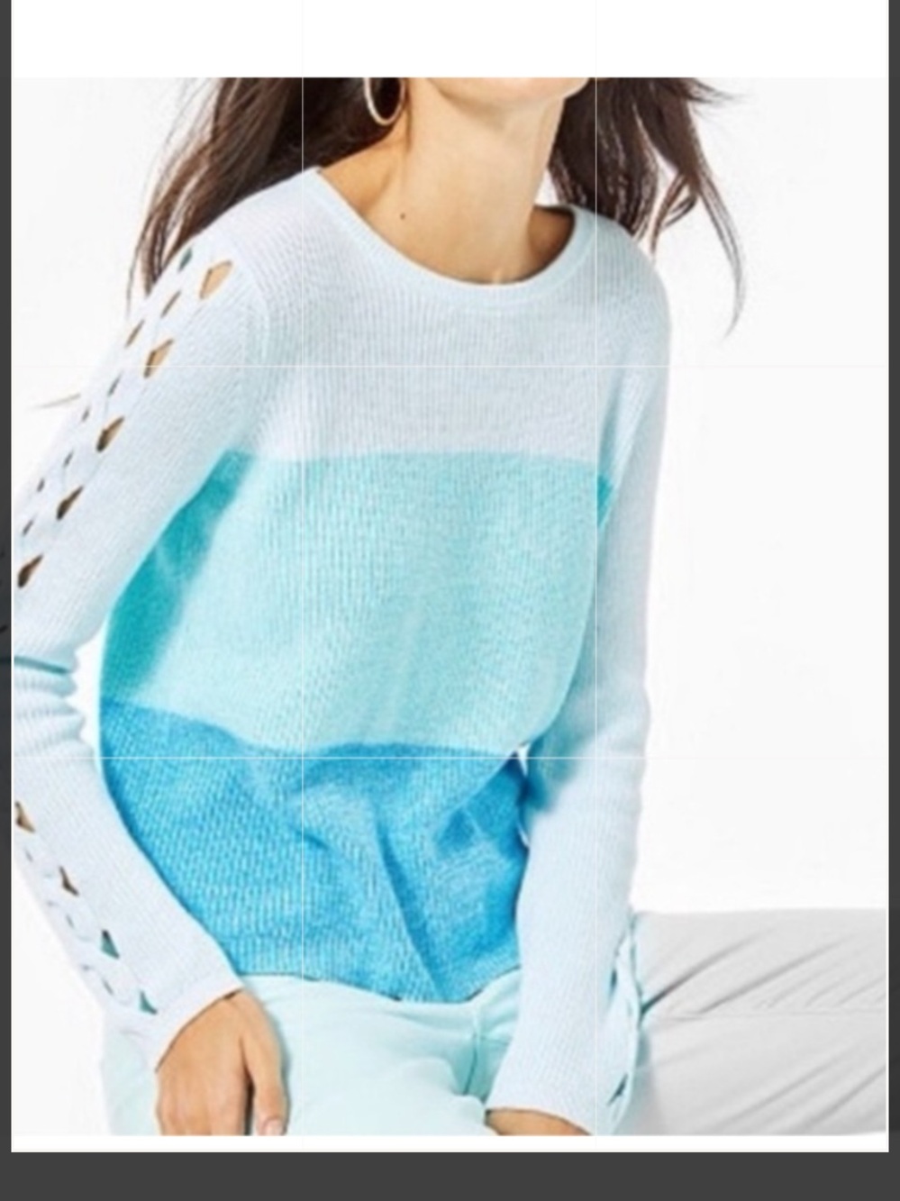 Lilly Pulitzer Cortina ombre colorblock blue sweater XS